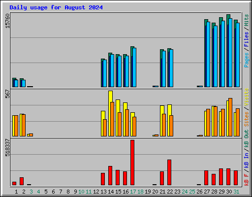 Daily usage for August 2024