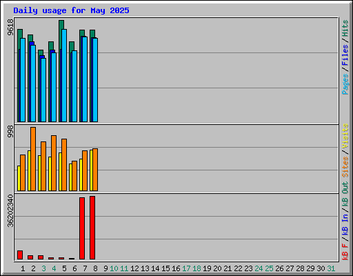 Daily usage for May 2025