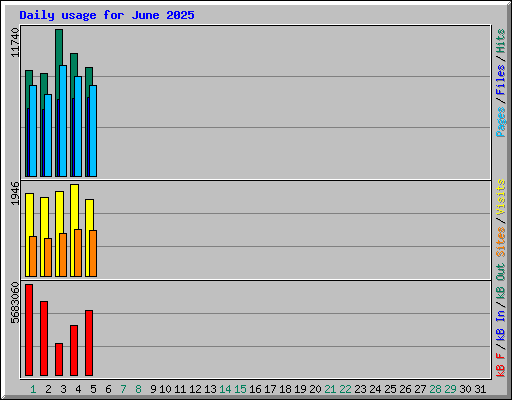 Daily usage for June 2025