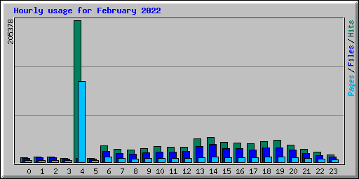 Hourly usage for February 2022