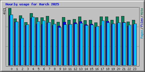 Hourly usage for March 2025